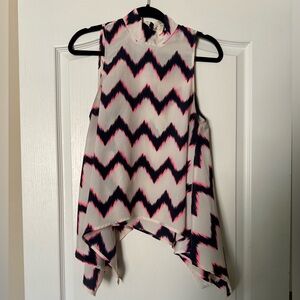 Colorful Chevron High Neck Top